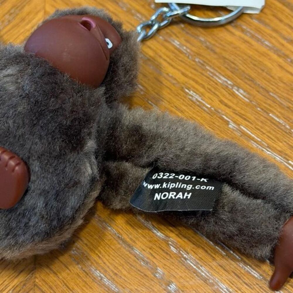 NEW Kipling Norah Dark Green Plush Monkey Keychain - Picture 2 of 4